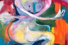 In a Spin, acrylics on canvas, 60x49x4cms SOLD